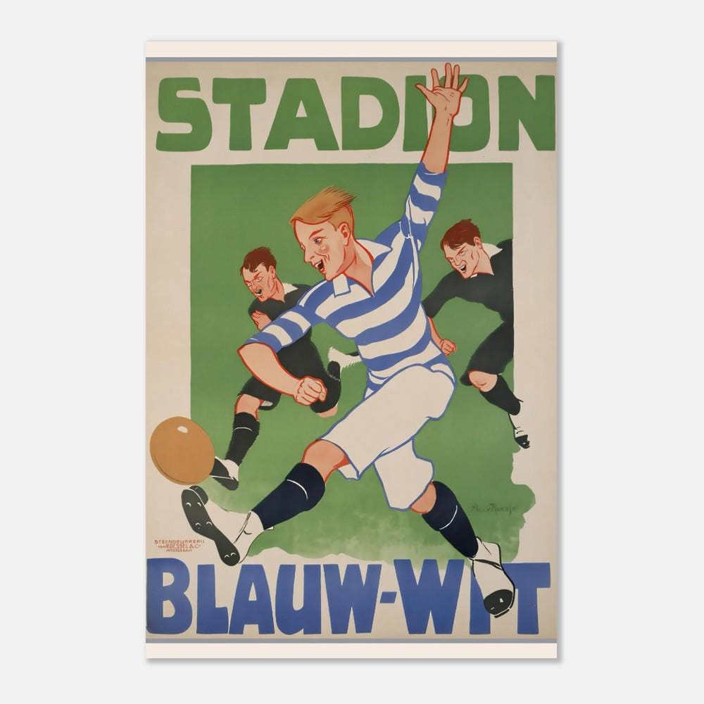 Vintage Stadium Soccer Football Poster - Classic Matte Paper Prints for ...