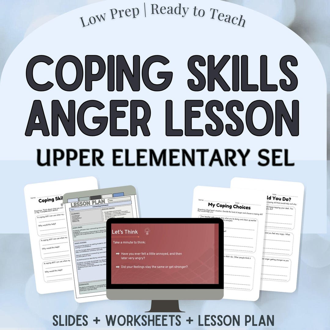 Anger Coping Skills Lesson for Kids | SEL Emotional Regulation Activity ...