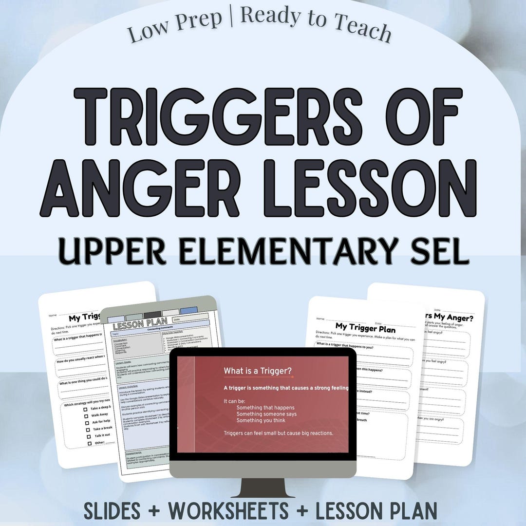 Anger Management Lesson for Kids | Triggers of Anger SEL Activity ...