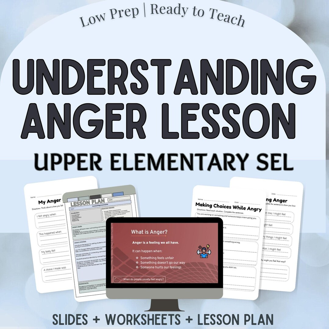 Understanding Anger SEL Lesson Upper Elementary | Social Emotional ...