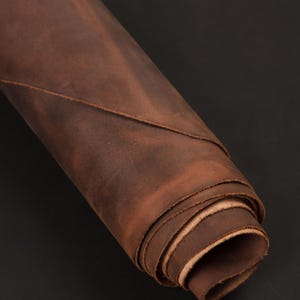 Dark Brown Crazy Horse Leather Hide – Pull-Up Full Grain Cowhide for Bags, Wallets & Rugged Leathercraft