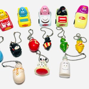 Rari Gadget Barbapapà Lipton Japan Vintage – Mini Auto Pull-back e Ciondoli Portachiavi da Collezione – Scegli il tuo Personaggio