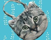 Brown cat bag, cat lover bag, cat bag, shoulder bag, tote bag, pet bag, pet lover bag, animal bag, C003