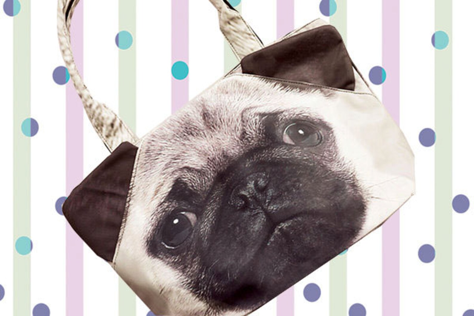 Pug Pug Bag Pug Tote Pet Tote Pug Portrait Bag Pug Etsy