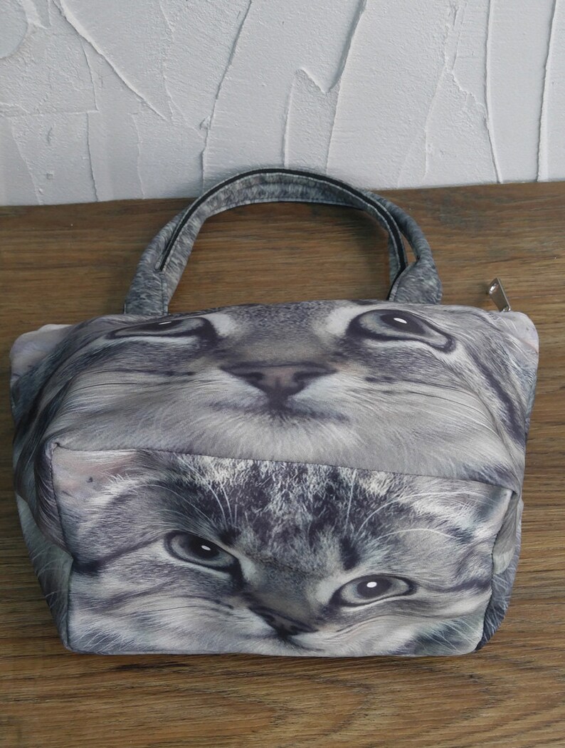 Kitten cat print bag cat mini tote mini tote cat mini bag MT060