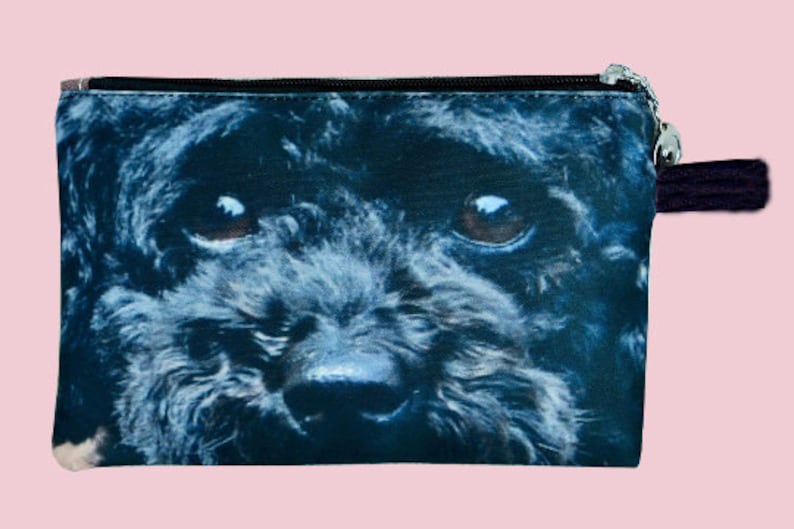 dog lover pouch dog makeup bag dog clutch Dog pouch dog portrait pouch PD-222 dog purse
