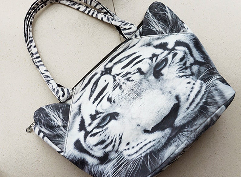 White Tiger Tiger Bag Tiger Tote Pet Tote Tiger Lover Bag Etsy