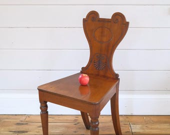 A Regency Mahogany Hall Chair by Wilkinson, Ludgate Hill, c.1815