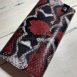 Python Red Wallets | Handmade Real Skin Clutchs | Limited Purse