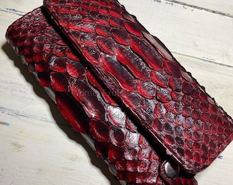 Python Red Wallets | Handmade Real Skin Clutchs | Limited Purse