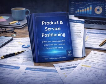 製品ポジショニングワークブック｜バリュープロポジションキャンバステンプレート｜ビジネス戦略プランナー｜スタートアップマーケティングツール｜市場ポジショニングガイド