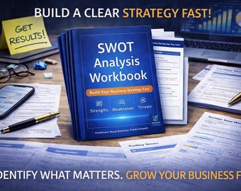 SWOT分析テンプレート｜ビジネス戦略を迅速に構築｜スタートアップ計画ワークブック｜ビジネスプランツール