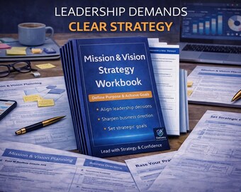ミッション＆ビジョン戦略ワークブック｜リーダーシップ目標プランナー｜事業方向性フレームワーク｜創業者向けツールキット｜戦略計画PDF