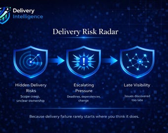 Herramienta de evaluación de riesgos del proyecto / Radar de riesgos de entrega / Marco de gestión de riesgos del proyecto / Plantilla de liderazgo de la PMO / Descarga digital