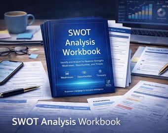 SWOT分析テンプレート｜ビジネス戦略ワークブック｜スタートアップ計画ツール｜戦略計画ワークシート｜創業者向けツールキット