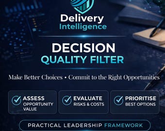 Filtro de calidad de decisiones / Herramienta de toma de decisiones de liderazgo / Kit de herramientas para la gestión de proyectos y programas / Plantilla de pensamiento estratégico / Descarga digital
