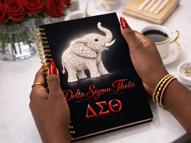 Delta Ritual Book Delta Sigma Theta Pearl Elephant Notebook | Soror Journal | Greek ...