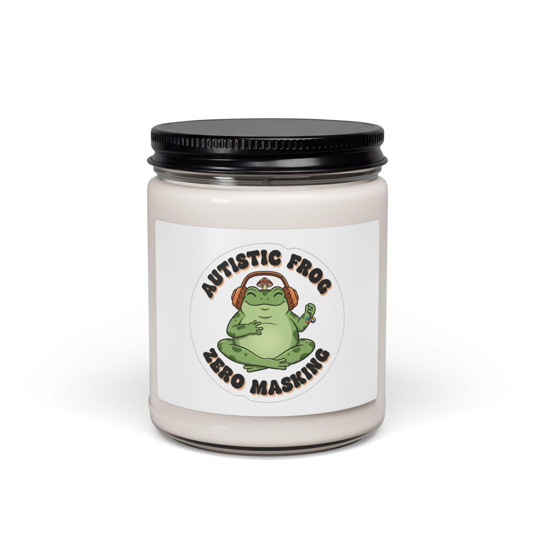Autistic Frog Zero Masking Candle, Soy Jar | Neurodiversity Pride ...