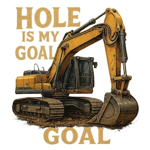 Watercolor Excavator Design, Construction Machine Operator Clipart (Digital Download)