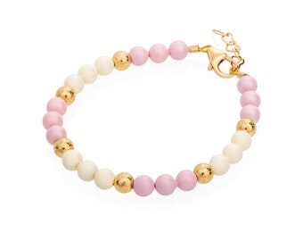 Pastel Pink and Cream sectional pearl bracelet