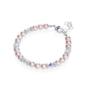 Baby Bracelet Pink Pearls and Clear Crystals (BPC)