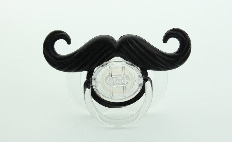 Mustache Pacifier Ladiesman Mustache Pacifier Black Mustache msrp 18.00 image 1