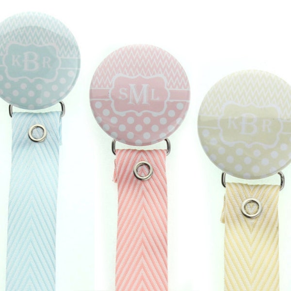 Monogram pacifier holder, personalized name pacifier clip, Custom Baby Gift (96,97,98) (MSRP 19.00)