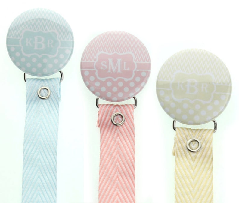 Monogram Pacifier Holder Personalized Name Pacifier Clip Etsy