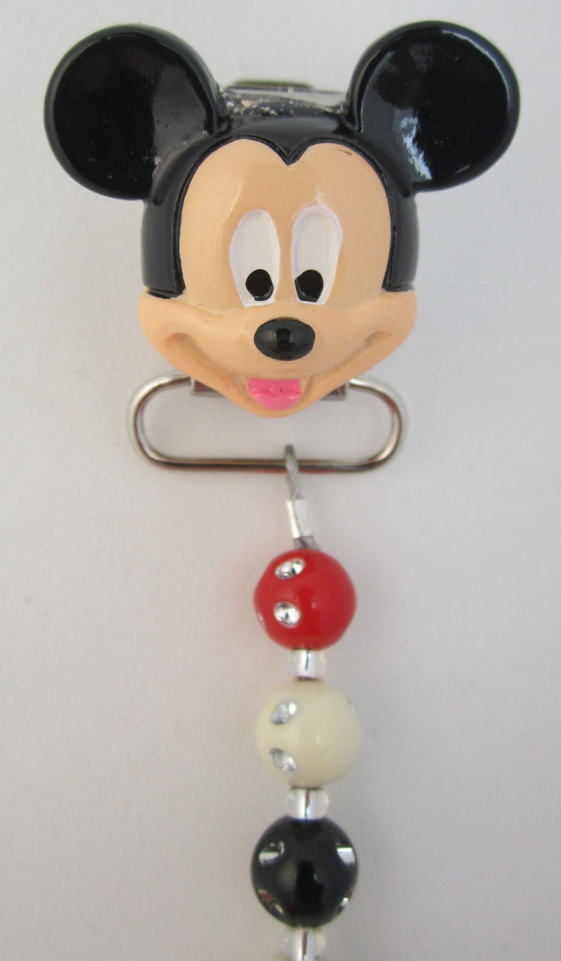 Mickey Mouse Pacifier clip with matching Beads CMM Etsy