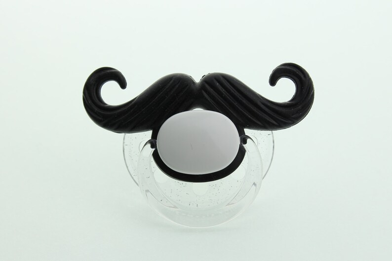 Mustache Pacifier Ladiesman Mustache Pacifier Black Mustache msrp 18.00 image 2