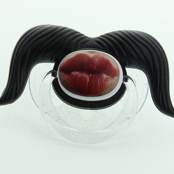 Mustache Kiss  Pacifier Cowboy Mustache Pacifier Black Mustache