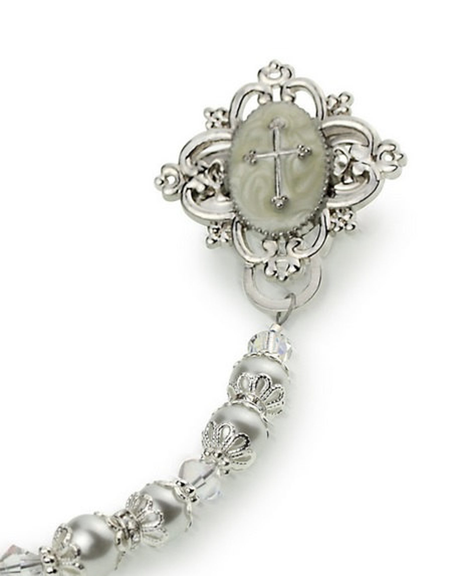 Baptism Gift Pearl Pacifier Clip Baby Christening Gift Etsy