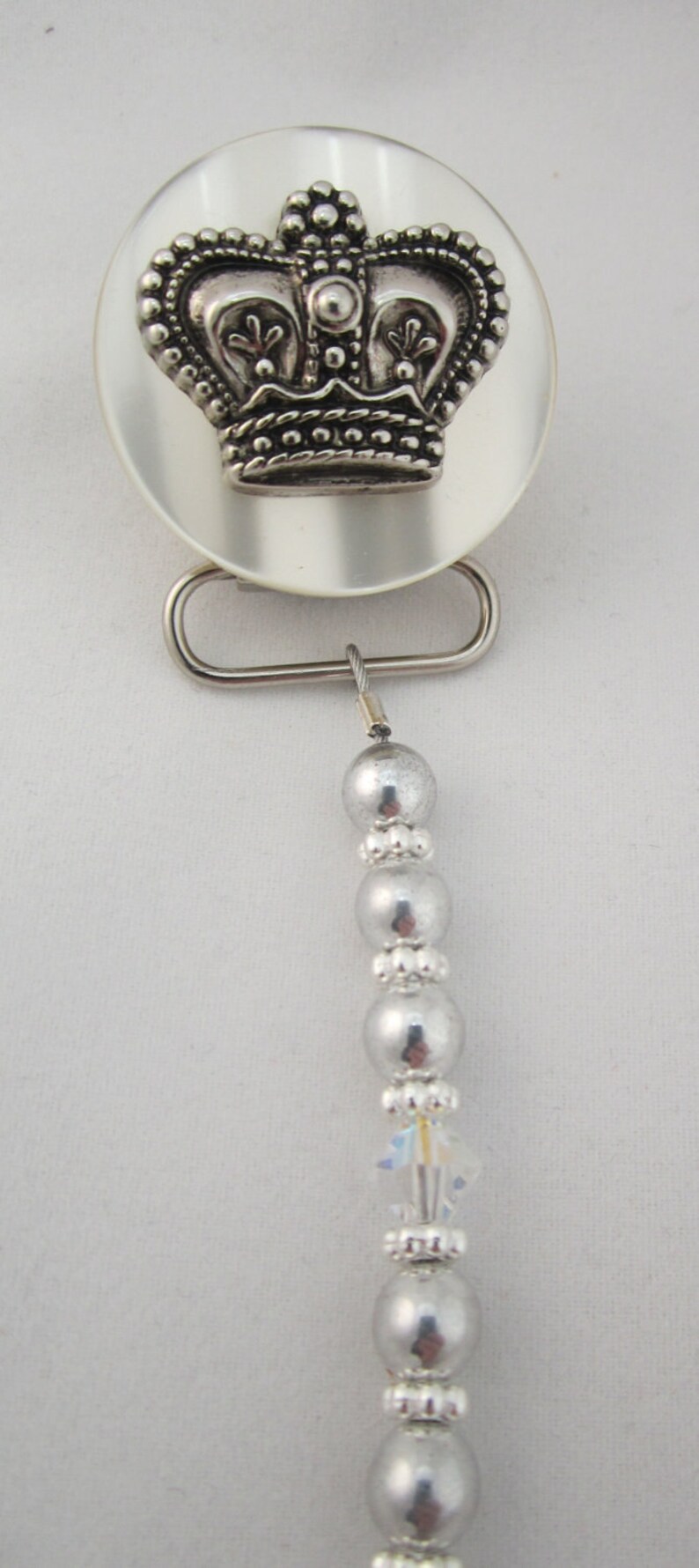 Black & Orange Crown Baby Pacifier Clip main image 1