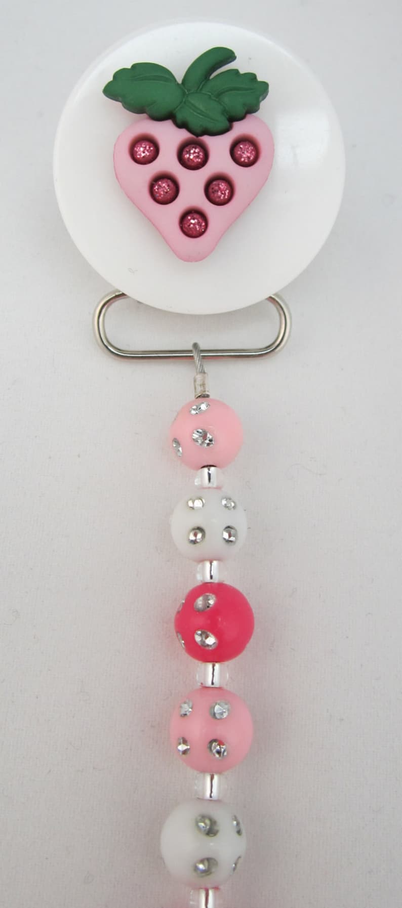 Strawberry Pacifier Clip With Matching Mini Beads cms - Etsy