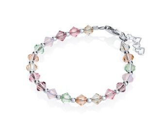 Baby bracelet with multi color European crystals (B1708)