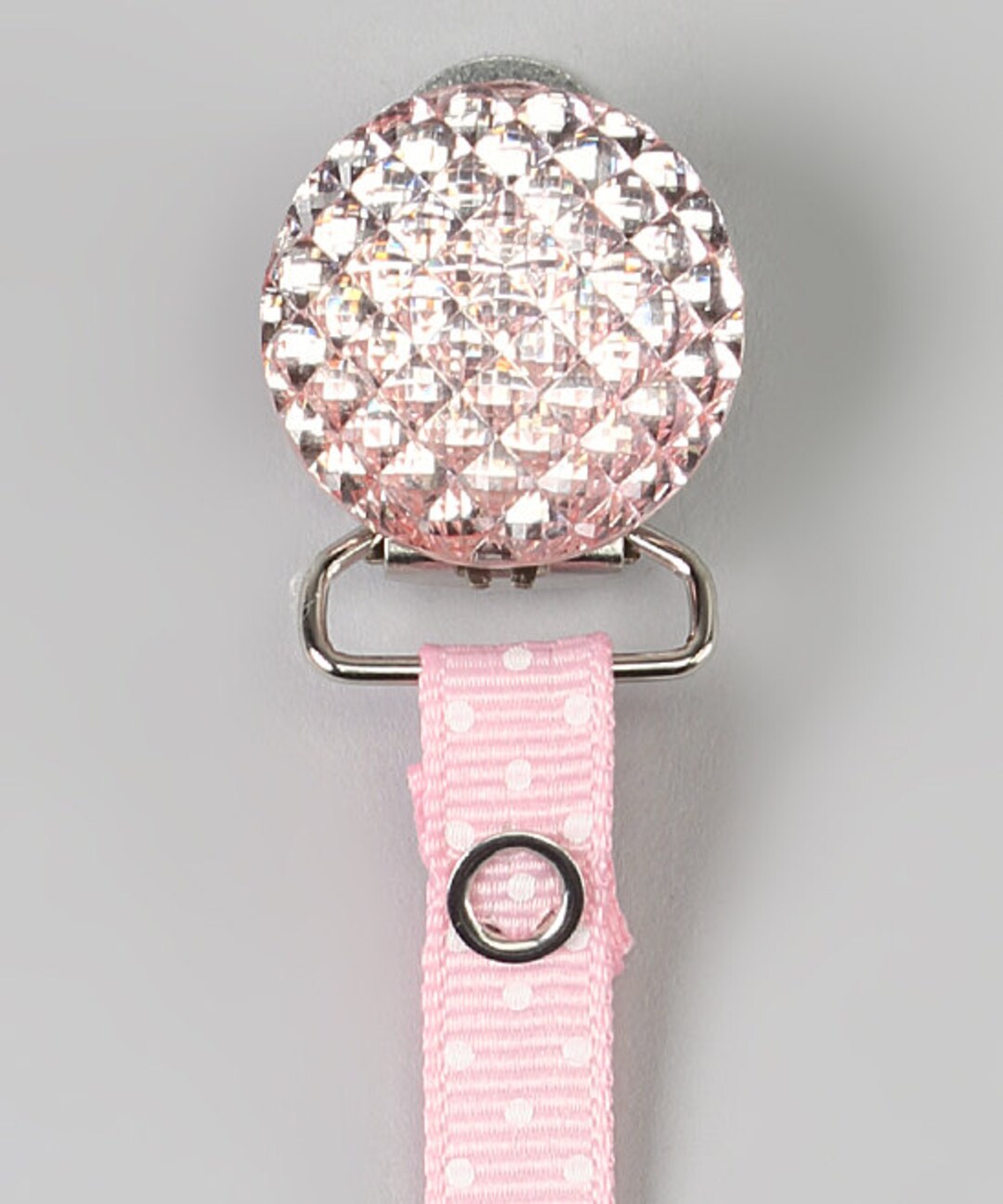 Pink Polka Dot Ribbon With Crystal Pacifier Holder (rqp)(msrp 19.99) - Etsy