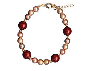 Elegant Gold-filled Mini Beads with European Simulated Pearls Festive Luxury Baby Girl Bracelet (BCRGM)