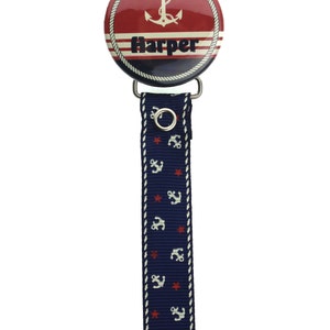 Personalized Name Nautical Pacifier Clip (PER72) (MSRP 19.00)