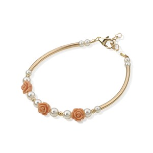 Delicate baby girl  banglet bracelet with Flower Beads | Luxury child bracelet gift (BN10)