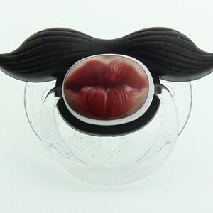 Mustache Kiss  Pacifier Gentleman Mustache Pacifier Black Mustache