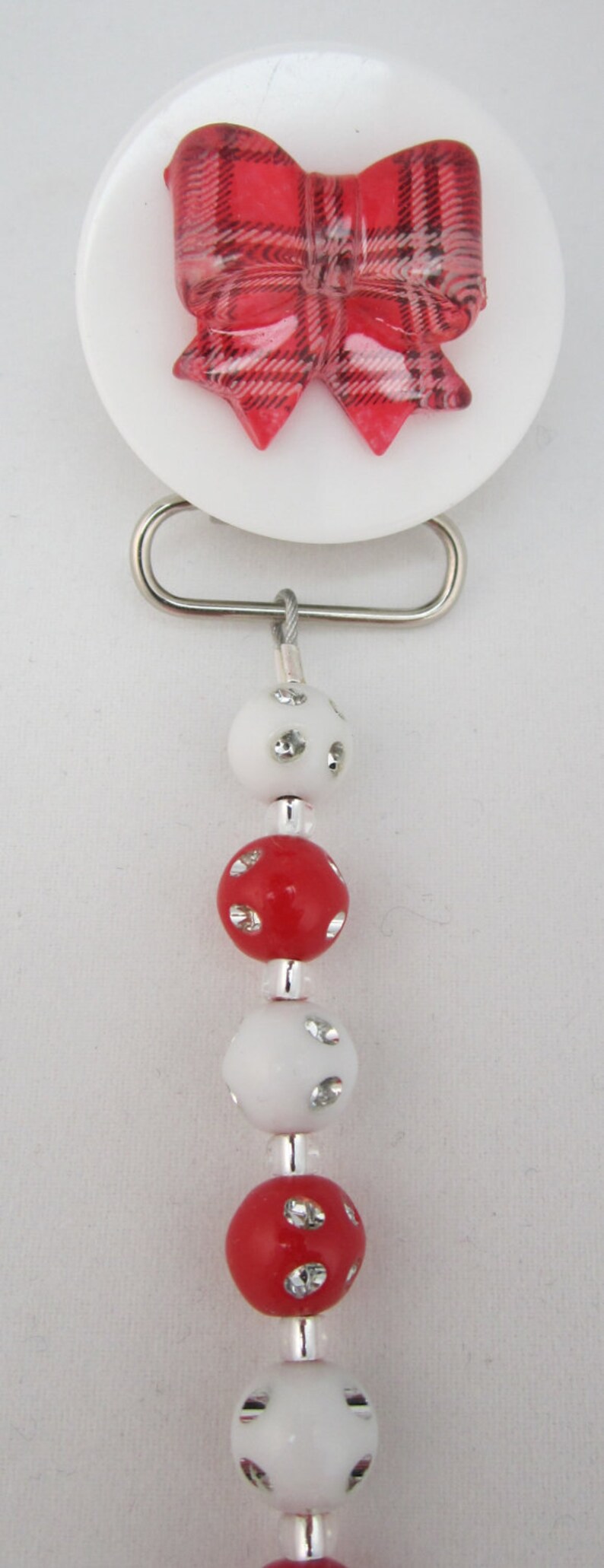 Red Bow Pacifier Clip With Stunning Mini Beads CMRB Etsy