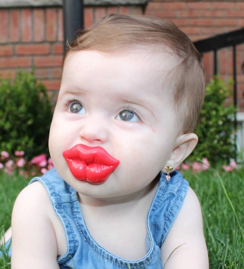 Red Lips Kiss Pacifier BPA Free Etsy