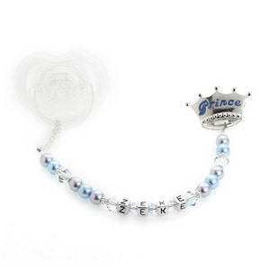 Nome personalizzato Blue Prince Pacifier Clip / Personalizzato Pink Princess Pacifier Clip