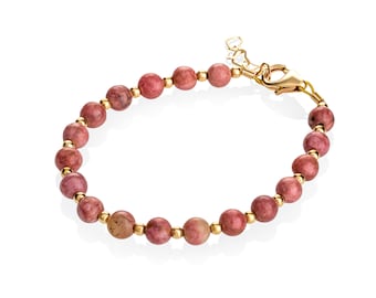 Spring Rose and Gold mini bead luxury infant bracelet (B1712)