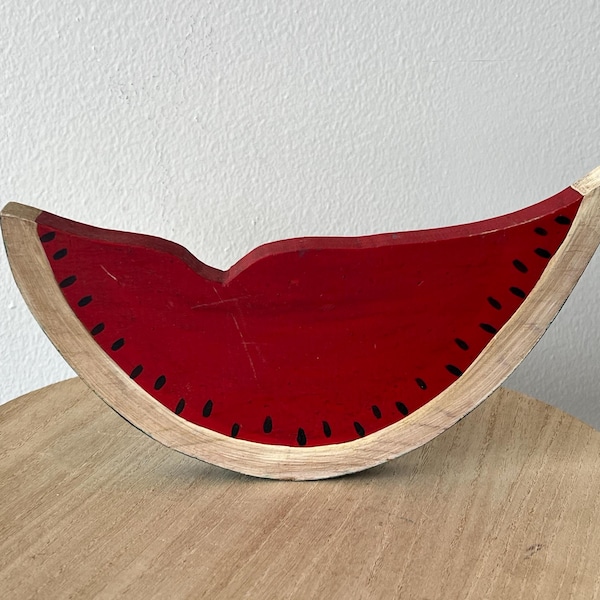 Wooden Watermelon Decor - Rustic Summer Accent