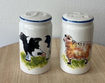 Farm Animal Salt and Pepper Shakers Set - Country Kitchen Tableware