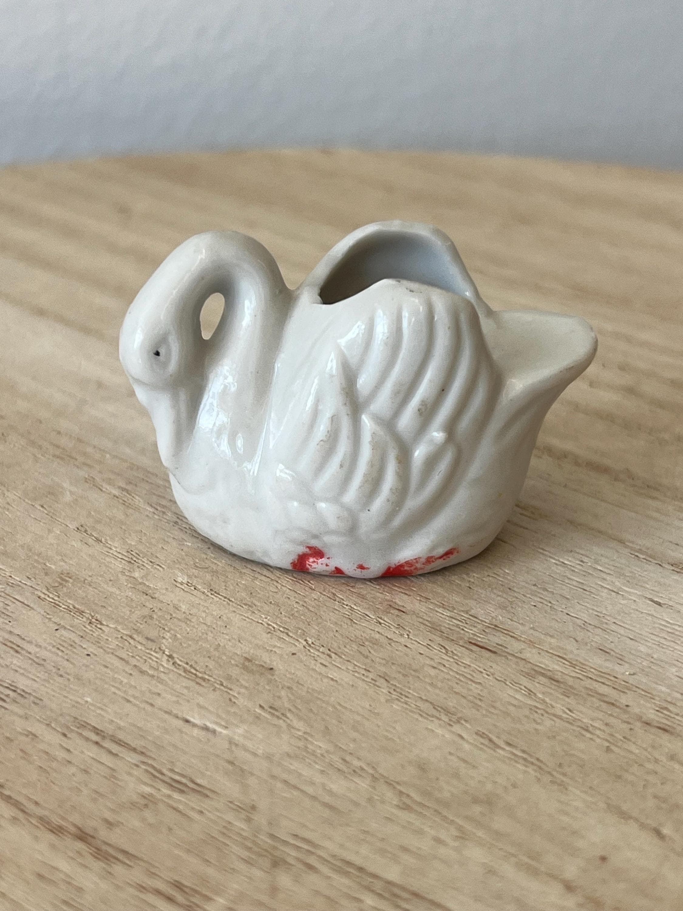 陶器の白鳥の花瓶 - Etsy 日本