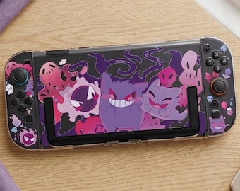 Gengar Nintendo Switch 2 Hülle, Switch 1 & Switch OLED, Pokémon Anime Niedliche Gaming-Hülle, Schutzhülle, Geschenk für Gamer, Switch-Zubehör