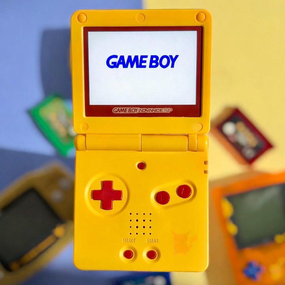 Game Boy Advance SP Pikachu Edition – IPS Screen – 1600mah Battery ...