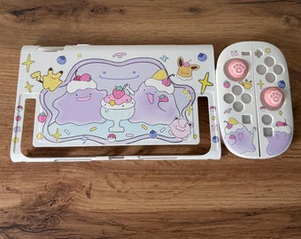 Nintendo Switch 2 Hüllen-Set mit Ditto und Pikachu – Niedliche Schutzhülle mit Displayschutzfolie, Joy-Con-Hülle und Daumenkappen